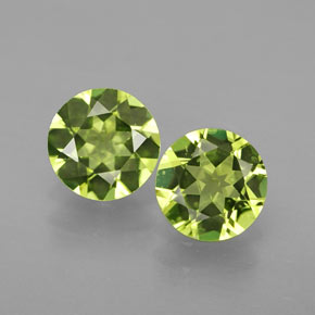 캐럿 천연 생기 있는 그린 페리도트 보석, 라운드 컷, 6.00 mm, VVS-VS