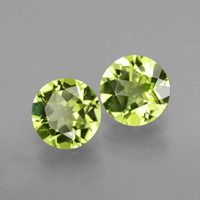 캐럿 천연 생기 있는 그린 페리도트 보석, 라운드 컷, 6.00 mm, VVS-VS