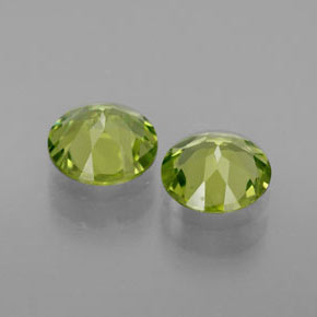캐럿 천연 생기 있는 그린 페리도트 보석, 라운드 컷, 6.00 mm, VVS-VS