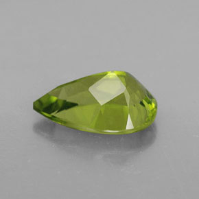 3.44캐럿 천연 생기 있는 그린 페리도트, 배 모양, 12.1×8.1 mm, VVS