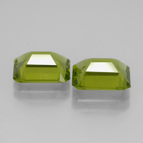 캐럿 천연 생기 있는 그린 페리도트 보석, 에메랄드 컷, 9×6.9 mm, VVS-VS