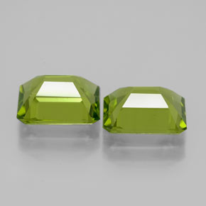 캐럿 천연 생기 있는 그린 페리도트 보석, 에메랄드 컷, 9×6.9 mm, VVS-VS