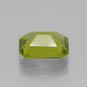 1.92캐럿 천연 생기 있는 그린 페리도트, 에메랄드 컷, 8.6×6.6 mm, VS
