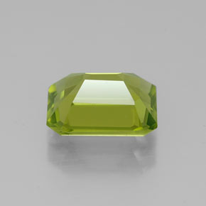 2.09캐럿 천연 생기 있는 그린 페리도트, 에메랄드 컷, 8.6×6.8 mm, VS