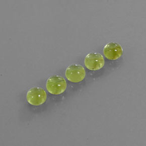캐럿 천연 생기 있는 그린 페리도트 보석, 라운드 컷, 3.97 mm, 투명한