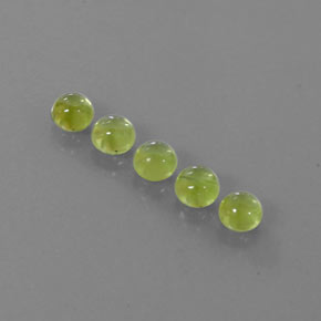 캐럿 천연 생기 있는 그린 페리도트 보석, 라운드 컷, 3.97 mm, 투명한