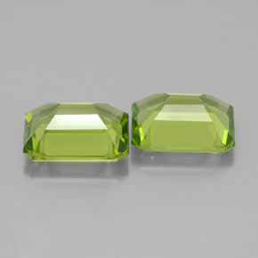 캐럿 천연 생기 있는 그린 페리도트 보석, 에메랄드 컷, 9.1×7 mm, VVS
