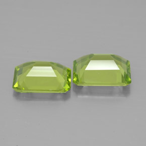 캐럿 천연 생기 있는 그린 페리도트 보석, 에메랄드 컷, 9×7 mm, VVS