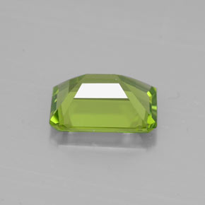 2.17캐럿 천연 생기 있는 그린 페리도트, 에메랄드 컷, 9.1×7 mm, VVS