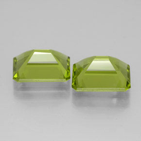 캐럿 천연 생기 있는 그린 페리도트 보석, 에메랄드 컷, 9.1×7 mm, VVS