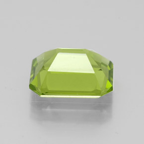 2.09캐럿 천연 생기 있는 그린 페리도트, 에메랄드 컷, 8.7×6.6 mm, VVS