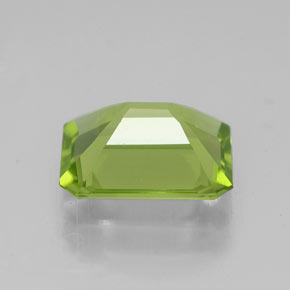 2.04캐럿 천연 생기 있는 그린 페리도트, 에메랄드 컷, 8.8×6.8 mm, VVS