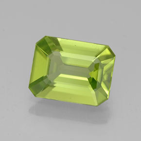 1.83캐럿 천연 생기 있는 그린 페리도트, 에메랄드 컷, 8.8×6.7 mm, VVS