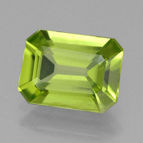 1.93캐럿 천연 생기 있는 그린 페리도트, 에메랄드 컷, 8.9×6.7 mm, VS-SI