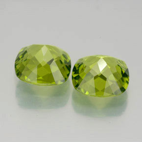캐럿 천연 생기 있는 그린 페리도트 보석, 쿠션 컷, 9×8.9 mm, VVS-VS