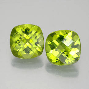 캐럿 천연 생기 있는 그린 페리도트 보석, 쿠션 컷, 8.7×8.6 mm, VVS-VS