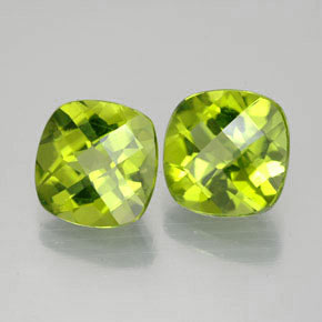 캐럿 천연 생기 있는 그린 페리도트 보석, 쿠션 컷, 8.7×8.6 mm, VVS-VS