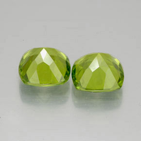 캐럿 천연 생기 있는 그린 페리도트 보석, 쿠션 컷, 8.3×8.2 mm, VVS-VS