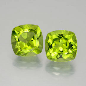 캐럿 천연 생기 있는 그린 페리도트 보석, 쿠션 컷, 8.2×8.2 mm, VVS-VS