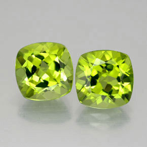 캐럿 천연 생기 있는 그린 페리도트 보석, 쿠션 컷, 8.7×8.6 mm, VVS-VS