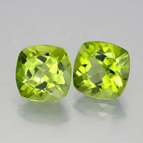 캐럿 천연 생기 있는 그린 페리도트 보석, 쿠션 컷, 8.7×8.6 mm, VVS-VS