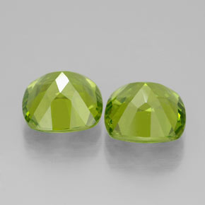 캐럿 천연 생기 있는 그린 페리도트 보석, 쿠션 컷, 8.7×8.6 mm, VVS-VS