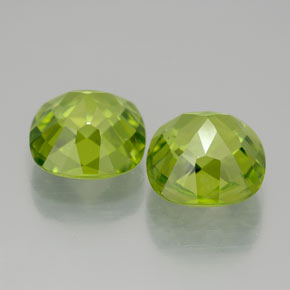 캐럿 천연 생기 있는 그린 페리도트 보석, 쿠션 컷, 9×8.9 mm, VVS-VS