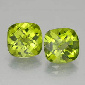 캐럿 천연 생기 있는 그린 페리도트 보석, 쿠션 컷, 8.9×8.8 mm, VVS-VS