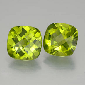 캐럿 천연 생기 있는 그린 페리도트 보석, 쿠션 컷, 8.9×8.8 mm, VVS-VS