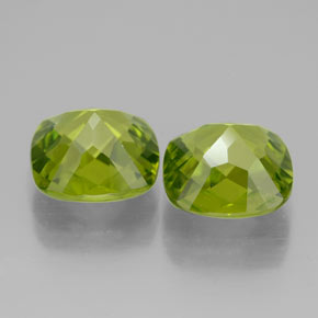 캐럿 천연 생기 있는 그린 페리도트 보석, 쿠션 컷, 8.9×8.8 mm, VVS-VS