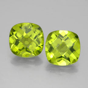 캐럿 천연 생기 있는 그린 페리도트 보석, 쿠션 컷, 8.8×8.7 mm, VVS-VS