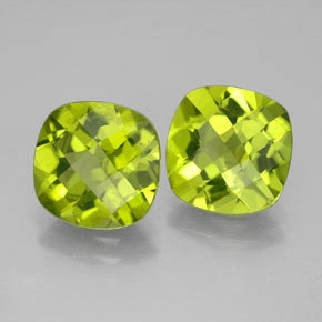 캐럿 천연 생기 있는 그린 페리도트 보석, 쿠션 컷, 8.8×8.7 mm, VVS-VS