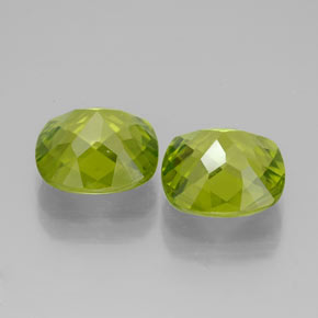 캐럿 천연 생기 있는 그린 페리도트 보석, 쿠션 컷, 8.8×8.7 mm, VVS-VS