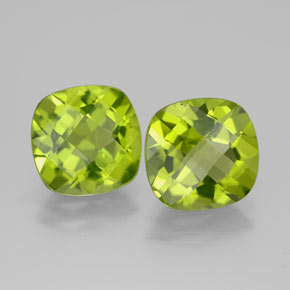 캐럿 천연 생기 있는 그린 페리도트 보석, 쿠션 컷, 8.7×8.4 mm, VVS-VS