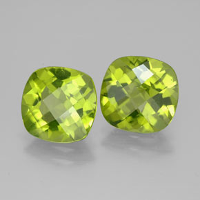 캐럿 천연 생기 있는 그린 페리도트 보석, 쿠션 컷, 8.7×8.4 mm, VVS-VS