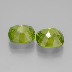 캐럿 천연 생기 있는 그린 페리도트 보석, 쿠션 컷, 8.7×8.4 mm, VVS-VS