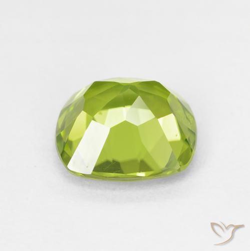 2.72캐럿 천연 활기찬 황록색 페리도트, 쿠션 컷, 8.7×8.6 mm, VS