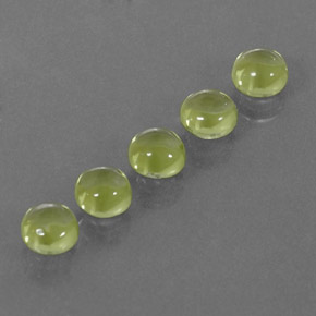 캐럿 천연 생기 있는 그린 페리도트 보석, 라운드 컷, 4.07 mm, 투명한