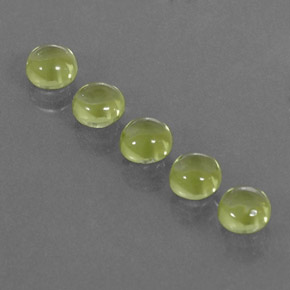 캐럿 천연 생기 있는 그린 페리도트 보석, 라운드 컷, 4.07 mm, 투명한