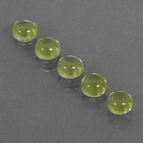 캐럿 천연 생기 있는 그린 페리도트 보석, 라운드 컷, 4.10 mm, 투명한