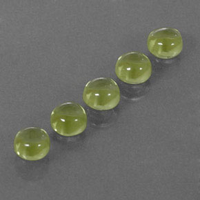 캐럿 천연 생기 있는 그린 페리도트 보석, 라운드 컷, 4.10 mm, 투명한