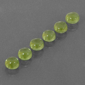 캐럿 천연 생기 있는 그린 페리도트 보석, 라운드 컷, 4.00 mm, 투명한