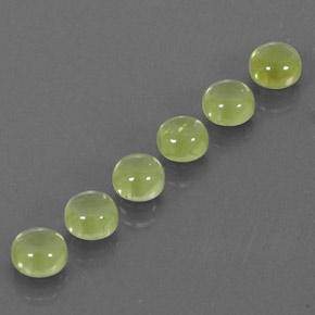 캐럿 천연 생기 있는 그린 페리도트 보석, 라운드 컷, 4.16 mm, 투명한