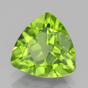 2.45캐럿 천연 생기 있는 그린 페리도트, 트릴리언, 9.1×9.1 mm, VS