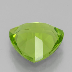 2.45캐럿 천연 생기 있는 그린 페리도트, 트릴리언, 9.1×9.1 mm, VS