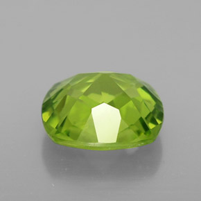 2.50캐럿 천연 생기 있는 그린 페리도트, 쿠션 컷, 8.6×8.6 mm, VS