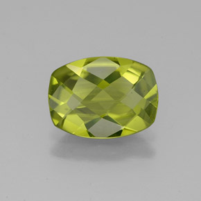 1.87캐럿 천연 생기 있는 그린 페리도트, 쿠션 컷, 9.6×7.2 mm, VS
