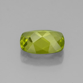 1.87캐럿 천연 생기 있는 그린 페리도트, 쿠션 컷, 9.6×7.2 mm, VS