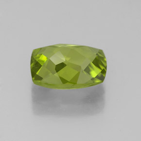 2.50캐럿 천연 생기 있는 그린 페리도트, 쿠션 컷, 9.5×7.6 mm, VS