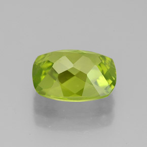 3.03캐럿 천연 생기 있는 그린 페리도트, 쿠션 컷, 10×8 mm, VS